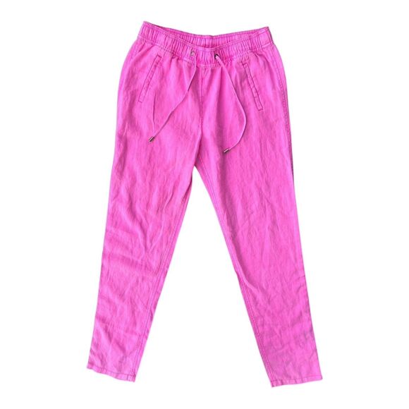 Lilly Pulitzer Pink Linen Drawstring Pants Women’s Small Stretch Waist 28–32 - Picture 1 of 5